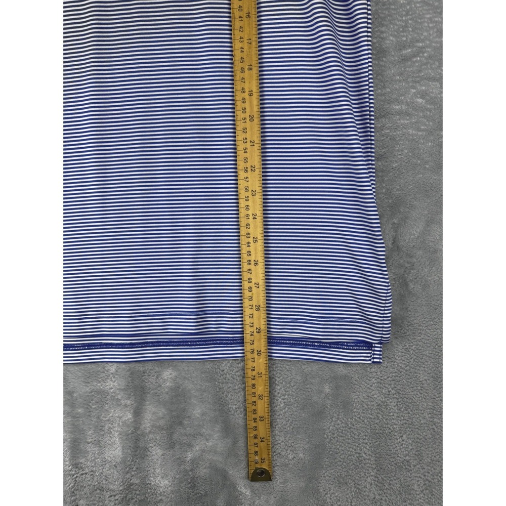 Bobby Jones Medium Polo Shirt Mens Blue Excellent Striped Performance S/S Golf - Picture 4 of 7